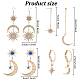 4 Pairs 4 Style Crescent Moon & Star Rhinestone Front Back Stud & Dangle & Leverback Earrings(EJEW-AN0001-62)-2
