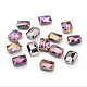 Half Plated Faceted Rectangle Electroplate Glass Beads(X-EGLA-D023-1)-1