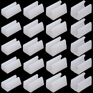 40Pcs 4 Style Plastic Non-slip U Shaped Chair Foot Protectors, Floor Glides Tubing Caps Covers, White, 28x18.5~19x13~17.5mm, Inner Diameter: 7.5~13mm, 10pcs/style(KY-GF0001-37B)