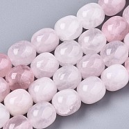 Natural Rose Quartz Beads Strands,  Barrel, 13x12mm, Hole: 1.2mm, about 24pcs/strand, 12.60 inch(32cm)(G-S359-222)