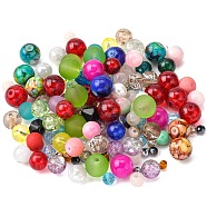Glass Beads, Mixed Shapes, Mixed Color, 4~19x4~21x3~15mm, Hole: 0.5~2mm(X-GLAA-XCP0004-01)
