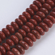 Natural Red Jasper Beads Strands, Rondelle, 4.5~5x2~2.5mm, Hole: 0.8mm, about 162~166pcs/strand, 15.1  inch~15.3 inch(38.5~39cm)(G-P354-05-4x2mm)