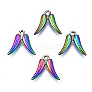 Rack Plating Rainbow Color Alloy Charms, Cadmium Free & Nickel Free & Lead Free, Hot Pepper, 13.5x14.5x3mm, Hole: 1.6mm(PALLOY-S180-326)
