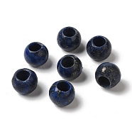 Natural Lapis Lazuli Gemstone European Beads, Large Hole Beads, Rondelle, 12~12.5x9~10.5mm, Hole: 5.5~6mm(G-N342-03L)