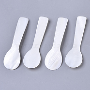 Natural Freshwater Shell Spoons, Mother of Pearl Caviar Spoons, Seashell Color, 71~72x20~21x3mm(SSHEL-N034-49A-01)