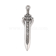 Tibetan Style Alloy Big Pendants, Antique Silver, Sword, 56x14x5mm, Hole: 2mm(FIND-Z053-03AS-07)