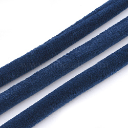 Velvet Cord, Dark Blue, 8mm, about 54.68 yards(50m)/bundle(OCOR-T011-03)