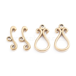 Ion Plating(IP) 304 Stainless Steel Toggle Clasps, Teardrop, Golden, teardrop,: 18.5x9.5x2.5mm, Hole: 1.5mm, Bar: 6.5x16.5x2.5mm, Hole: 1.5mm(X-STAS-I148-03G)