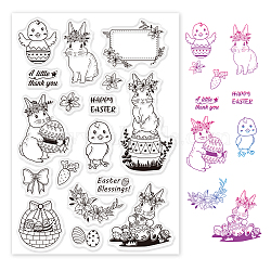 PVC Plastic Stamps, for DIY Scrapbooking, Photo Album Decorative, Cards Making, Stamp Sheets, Rabbit Pattern, 16x11x0.3cm(DIY-WH0167-56-400)