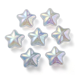 UV Plating Rainbow Iridescent Imitation Jelly Acrylic Beads, Star, Cornflower Blue, 19x20x9mm, Hole: 2mm(OACR-C007-07B)