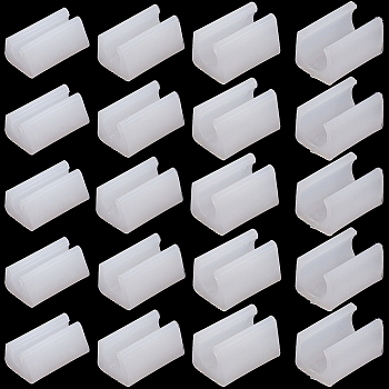 40Pcs 4 Style Plastic Non-slip U Shaped Chair Foot Protectors, Floor Glides Tubing Caps Covers, White, 28x18.5~19x13~17.5mm, Inner Diameter: 7.5~13mm, 10pcs/style