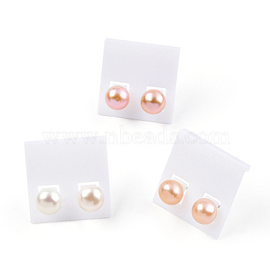 Natural Pearl Stud Earrings(PEAR-N020-08B)-3
