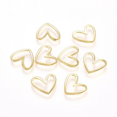 Real 18K Gold Plated Heart Brass Linking Rings