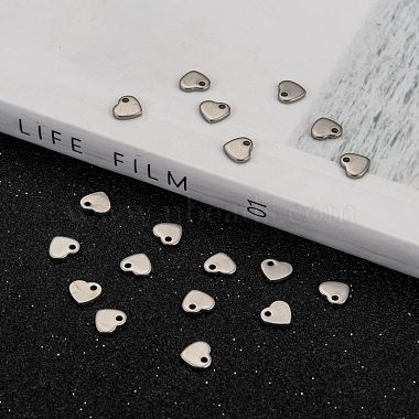 Original Color Heart Charms 304 Stainless Steel Pendants(X-STAS-Q073)-5