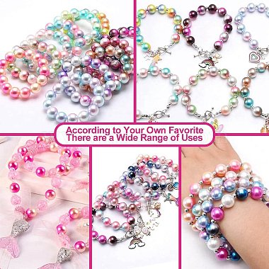 Rainbow ABS Plastic Imitation Pearl Beads(OACR-YW0001-79)-4