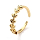 Brass Leaf Wrapped Open Cuff Ring for Women(RJEW-C018-22G)-4