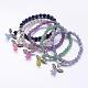 Natural Gemstone Beads Stretch Charm Bracelets(BJEW-JB02592)-1