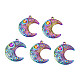 Rack Plating Rainbow Color 201 Stainless Steel Pendant Cabochon Settings(STAS-T063-192M)-1
