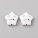 Resin Cabochons, Star, Light Sky Blue, 13.5x13x5.5mm(RESI-CJC0011-51C)