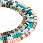 Cheriswelry 4 Strands 4 Style Handmade Polymer Clay Beads, Flat Round/Disc, Mixed Color, 6~7x3mm, Hole: 1.2mm, about 110pcs/strand, 15.55 inch(39.5cm), 1strand/style(CLAY-CW0001-04)