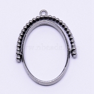 Alloy Open Back Bezel Pendants, Rotatable Pendants, For DIY UV Resin, Epoxy Resin, Pressed Flower Jewelry, Lead Free & Cadmium Free, Oval, Gunmetal, 38.5x29x4mm, Hole: 1.8mm(PALLOY-WH0071-61B-RS)