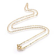 Brass Cable Chain Necklaces, Nickel Free, Golden, 16 inch, 2x1.5mm(SW028-01G-NF)
