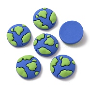Space Theme Opaque Resin Cabochons, Earth, Royal Blue, 21x7mm(CRES-WH0001-54)