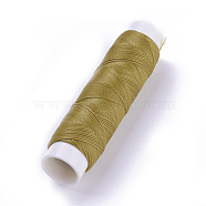 Round Waxed Polyester Twisted Cord, Micro Macrame Cord, for Leather Projects, Bookbinding, Dark Khaki, 0.35mm, about 43 yards(40m)/roll(YC-L003-A-14)