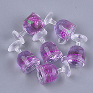 Resin Cup Pendants, with Polymer Clay, Wine Glass, Medium Orchid, 18~18.5x15x12mm, Hole: 2.5mm(X-CRES-S359-11G)