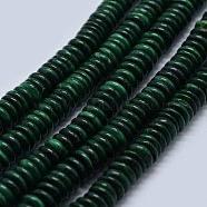 Natural Malachite Beads Strands, Heishi Beads, Disc/Flat Round, 8x2.5~3mm, Hole: 1mm, about 140pcs/strand, 15.7 inch(40cm)(G-F571-24-A)