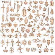 96Pcs Alloy Pendants, for Jewelry Necklace Bracelet Earring Making Crafts, Mixed Shapes, Golden, 7~21x8~12mm(JX212A)