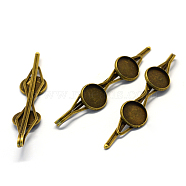 Iron Hair Bobby Pins Findings, Flat Round, Antique Bronze, Tray: 12mm, 71.5x14mm(X-MAK-Q005-12)