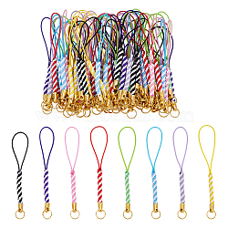80Pcs 8 Colors Braided Nylon Cord Mobile Straps, Mixed Color, 8.3cm(FIND-NB0006-73)