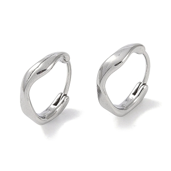 316 Surgical Stainless Steel Hoop Earrings, Ring, Stainless Steel Color, 15x3.5mm