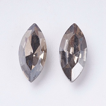 Imitation Austrian Crystal Glass Rhinestone, Grade A, Pointed Back & Back Plated, Horse Eye, Satin, 15x7x4mm