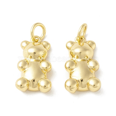 Real 18K Gold Plated Bear Brass Pendants