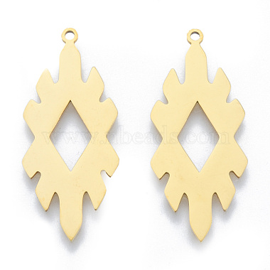 Real 18K Gold Plated Rhombus 201 Stainless Steel Pendants
