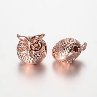 Rose Gold Owl Alloy Beads