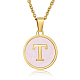 Natural Shell Initial Letter Pendant Necklace(LE4192-2)-1