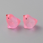 Luminous Resin Chick Display Decoration, Micro Landscape Decorations, Glow in the Dark, Hot Pink, 13~14x15~15.5x11~11.5mm(RESI-WH0038-10G)