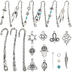 DIY Knot Alloy & Synthetic Turquoise Bookmarks Making Kits, Mixed Color, 19x12x2mm, Hole: 2mm(DIY-SC0027-59)