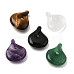 Natural Amethyst Pendants, Teardrop Charms, 22.5x20x7mm, Hole: 3mm(GG-CBA487A-03A)
