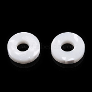 Handmade Polymer Clay Beads, Disc/Flat Round, Heishi Beads, White, 6x1mm, Hole: 2mm, about 23500pcs/1000g(CLAY-YW-6.0mm-A01)