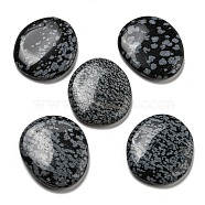 Natural Snowflake Obsidian Beads, No Hole/Undrilled, Nuggets, 39~41x34~35x7~7.5mm(G-B050-01)