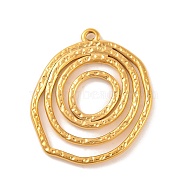 Ion Plating(IP) 304 Stainless Steel Pendants, Real 18K Gold Plated, Oval, 28.5x23.5x1.5mm, Hole: 1.4mm(STAS-N103-162C-G)