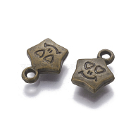 CCB Plastic Pendants, Star Charms, Antique Bronze, 14x11x4mm, Hole: 2mm(CCB-J030-17AB)