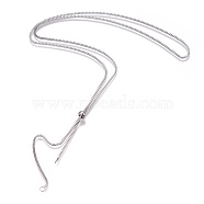Stainless Steel Slider Necklace Making, with Box Chains, Stainless Steel Color, 24.02 inch(61cm)(X-AJEW-JB00476)