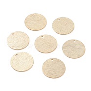 Brass Charms, Flat Round, Real 24K Gold Plated, 15x0.5mm, Hole: 1.4mm(KK-Y003-06C-G)