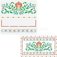 PET Hollow Out Drawing Painting Stencils, for DIY Scrapbook, Photo Album, Floral Pattern, 30x30cm(DIY-WH0383-0094)