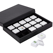 Rectangle Paper Loose Diamond Organizer Trays, with 15Pcs Square Clear Window Plastic Loose Diamond Storage Boxes Sets with Sponge Inside, for Jewelry Cabochons Displays, WhiteSmoke, 15.7x21.4x2.85cm, small square box: 29.5x29.5x16mm(CON-WH0095-80)